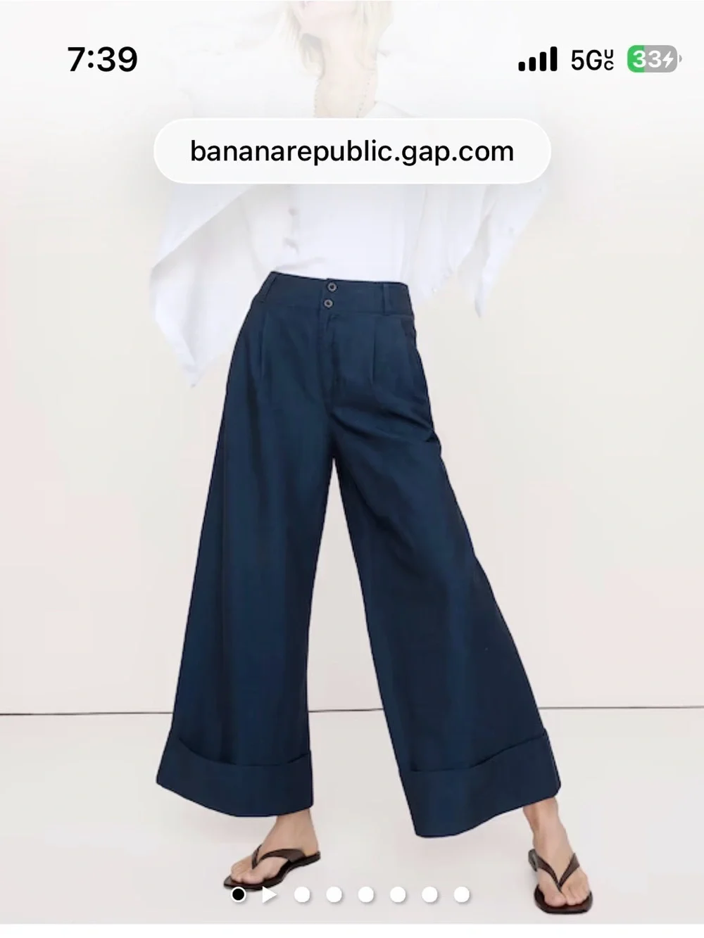 HIGH-RISE WIDE-LEG TENCEL™-COTTON-LINEN CROPPED PANT